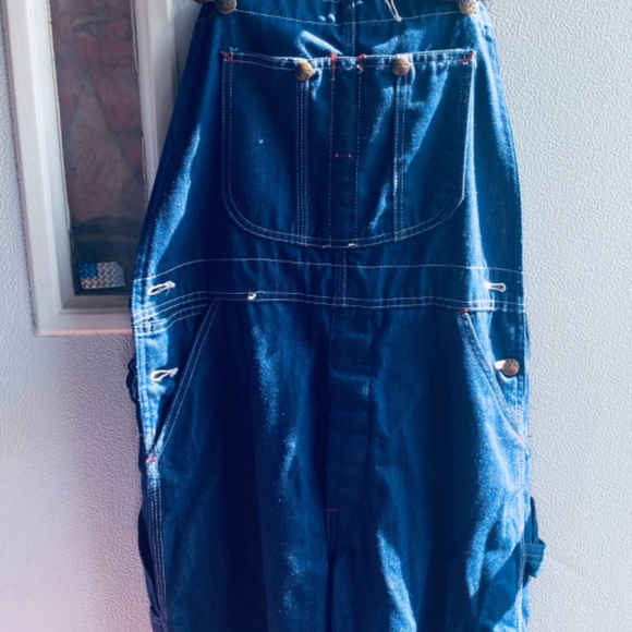 Old School MONTGOMERY WARDS Blue Denim Overalls - Picture 2 of 4